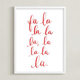 "Falala Calligraphy" - Art Print in Red by Megan Kelso - Framed