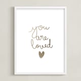 "You are so loved" - Art Print in Gold Foil by Angela Thompson - Framed