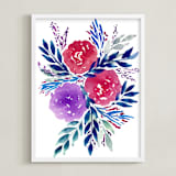 "hand painted flowers_3B" - Art Print in red by Ramoncita - Framed