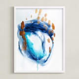 "Blue Flowing Watercolor" - Art Print in Ocean Blues by Amy Lighthall - Framed