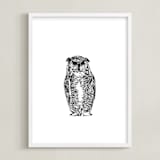 "Hibou" - Art Print in Black by IMG_101 - Framed
