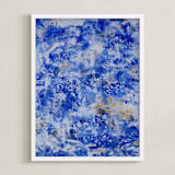 "Pond Reflection" - Art Print in Cornflower Blue by Camille Pietrow - Framed