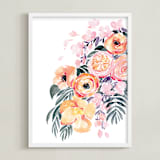 "Danette watercolor bouquet" - Art Print in Tropical rose gold by Rosana Laiz Blursbyai - Framed