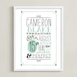 "Vintage Info" - Personalized Art Print in Mint by Alethea and Ruth - Framed