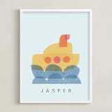"paper submarine" - Personalized Art Print in Ice by Carrie Moradi - Framed