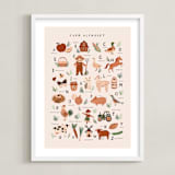 "Farm Alphabet" - Art Print in Sand by Vivian Yiwing - Framed