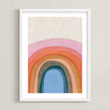 "Rainbow Hill" - Art Print in Rainbow by Carrie Moradi - Framed