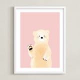 "So Beary Sweet" - Art Print in Bubblegum by Mollie Bohannon - Framed