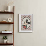 "Disney's Mickey Antique Wallpaper" - Art Print in Red by Heather Schertzer - In a Room