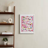 "I Love Seattle" - Art Print in Flamingo Pink by Jordan Sondler - In a Room