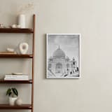 "Reflection of the Taj Mahal" - Art Print in Black and White by Heather Marie - In a Room