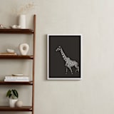 "fading giraffe" - Art Print in Charcoal by Erin Niehenke - In a Room