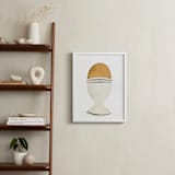 "The Humble Egg" - Art Print in porcelain gray by Monica Loos - In a Room