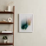 "Coffee Filtered Light" - Art Print in teal by Karen Kardatzke - In a Room