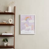 "Dreamy Unicorn" - Personalized Art Print in Lavender by Teju Reval - In a Room