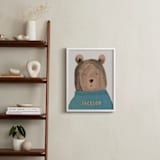"Little Bear" - Personalized Art Print in Teal by Teju Reval - In a Room