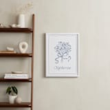 "Bow on Bouquet" - Personalized Art Print in Powder Blue by Becky Nimoy - In a Room