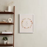 "Name with Flowers - Custom" - Personalized Art Print in Tan by Vivian Yiwing - In a Room