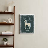 "Midnight Unicorn Firefly Dream" - Personalized Art Print in Forest Green by Florina Georgescu Georgescu - In a Room