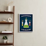 "Laboratory" - Personalized Art Print in Navy by Heather Schertzer - In a Room