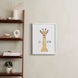 "baby animal.giraffe" - Personalized Art Print in tangerine by Cass Loh - In a Room