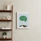 "Woof" - Art Print in Grass Green by Pixel and Hank - In a Room