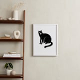 "Graphic cat" - Art Print in ink by Alexandra Dzh - In a Room