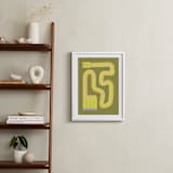 "Twisty Giraffe" - Art Print in Moss by Ampersand Design Studio - In a Room