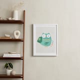"Happy Owl" - Art Print in Owl Mint by AlisonJerry - In a Room