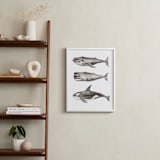 "Three Stacked Whales" - Art Print in Grey by Two if by Sea Studios - In a Room