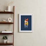 "Catstack" - Art Print in Navy by Nieves Herranz - In a Room