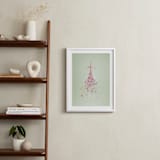 "Go All the Places" - Art Print in Pink on Mint by Chill Day Studio - In a Room