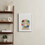 "Quilted Lion" - Art Print in Rainbow by Kelly Watkins - In a Room