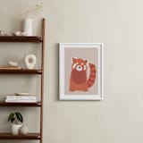 "Sleepy Red Panda" - Art Print in Tangerine by Jennifer Holbrook - In a Room