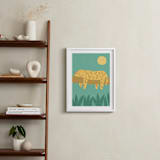 "Jungle Siesta" - Art Print in Jade by Angela Thompson - In a Room