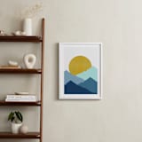 "Mountain Love" - Art Print in Midnight Blue by Sudevi Sen - In a Room