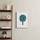 "Lots of Songbirds" - Art Print in antique pine by Eve Schultz - In a Room