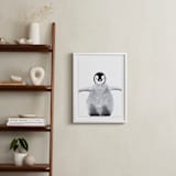 "Baby Animal Penguin" - Art Print in Antarctic Grey by Cass Loh - In a Room