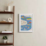"Sail Aboard" - Art Print in Aqua by Kartika Paramita - In a Room
