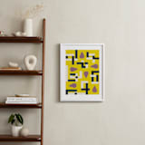"Plum Puzzle" - Art Print in Citrus Yellow by Morgan Ramberg - In a Room
