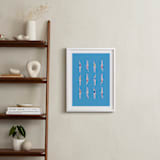 "Nadadoras" - Art Print in Pool Blue by Nieves Herranz - In a Room