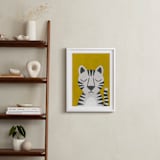 "White Bengal Tiger" - Art Print in Spicy Mustard by 2birdstone - In a Room