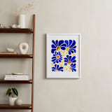 "The Happiest Flowers" - Art Print in Cobalt Blue by Kristian Gallagher - In a Room