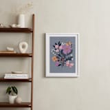 "Butterfly Floral" - Art Print in Grape by Angel Walker - In a Room