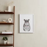 "Baby Animal Rat" - Art Print in Grizzle Grey by Cass Loh - In a Room