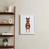 "Baby Animal Horse" - Art Print in caramel truffle by Cass Loh - In a Room