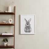 "Baby Animal Rabbit" - Art Print in Pebble by Cass Loh - In a Room