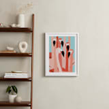 "The Flamingos Are Staring" - Art Print in Coral Pink by Marie Hermansson - In a Room