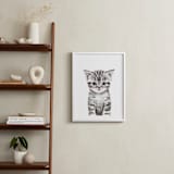 "Baby Kitten" - Art Print in grey by Cass Loh - In a Room