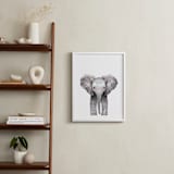 "Baby Animal Elephant" - Art Print in stone by Cass Loh - In a Room